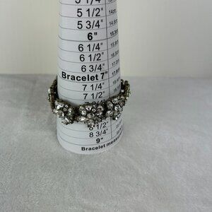 Vintage rhinestone Clear stone Baublebar Antique Gold color bracelet